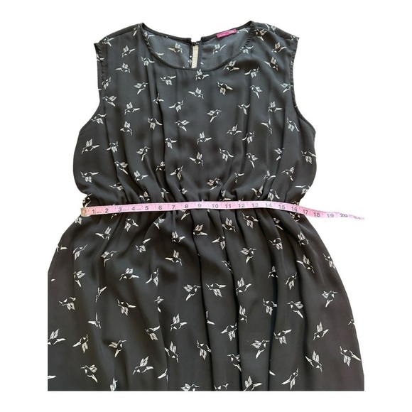 Modcloth | Ixia Sheath Dress Hummingbird Print Sleeveless Elastic Waist Size 2X - Picture 12 of 13